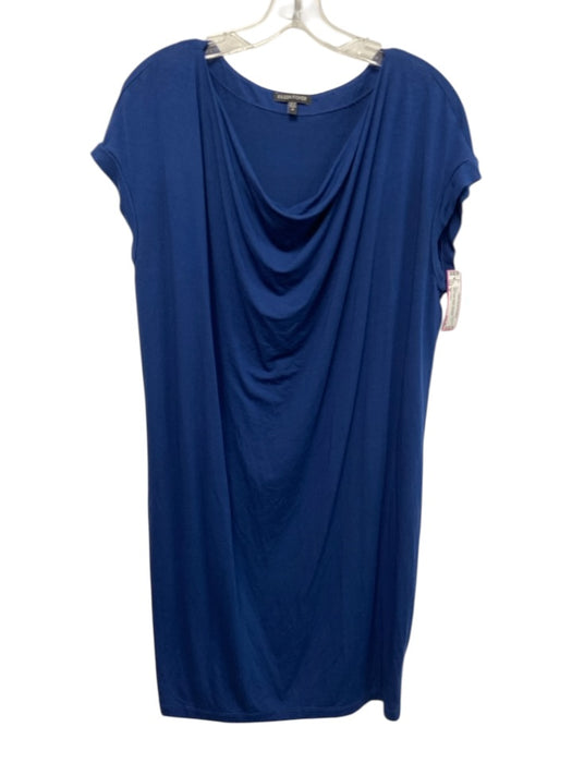 Eileen Fisher Size M Navy Rayon Blend Sleeveless Cowl Neck Knee Length Dress Navy / M