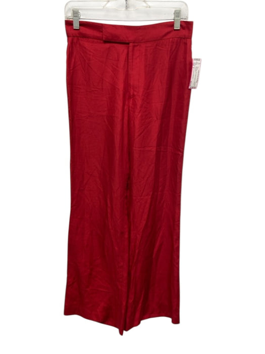 Ralph Lauren Collection Size 4 Red Silk Zip & Hook Closure Trouser Pants Red / 4