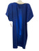 Elie Tahari Size L Blue Polyester Wide Neck Sleeveless Satin Zipper Detail Dress Blue / L