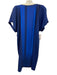 Elie Tahari Size L Blue Polyester Wide Neck Sleeveless Satin Zipper Detail Dress Blue / L