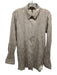 Eileen Fisher Size S Taupe Beige Silk Crinkle Pleat Long Sleeve Button Down Top Taupe Beige / S