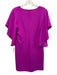 Trina Turk Size 4 Purple Polyester V Neck Flutter Sleeve Zip Back Mini Dress Purple / 4