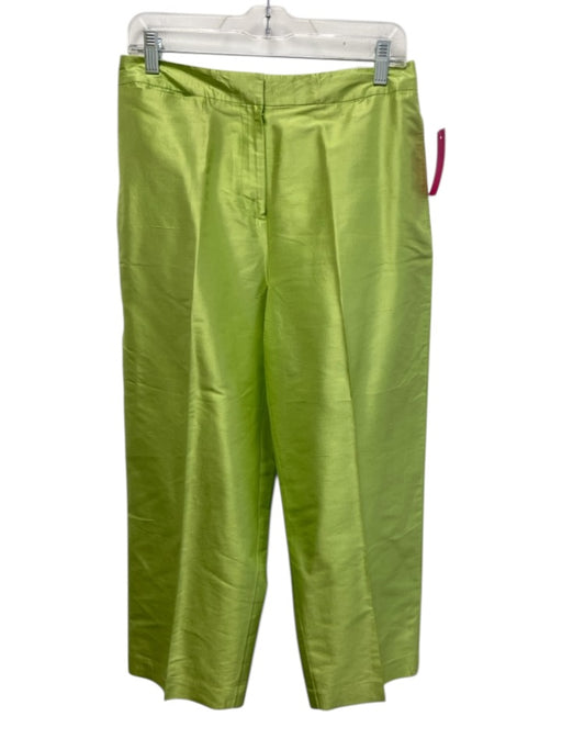 Real Clothes Saks Fifth Avenue Size 10 Light Green Silk Zip & Hook Closure Pants Light Green / 10