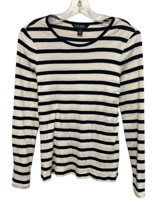 Lauren Ralph Lauren Size M Black & White No Fabric Tag Striped Long Sleeve Top Black & White / M