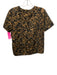 T Tahari Size XS Black & Brown Button Back Mesh Short Sleeve Top Black & Brown / XS