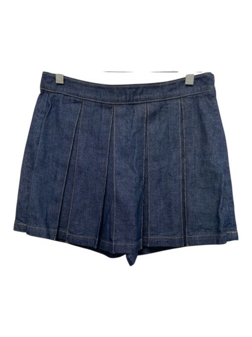 J Crew Size 2 Blue Wash Cotton Zip Close Pleat Mini Denim Shorts Blue Wash / 2