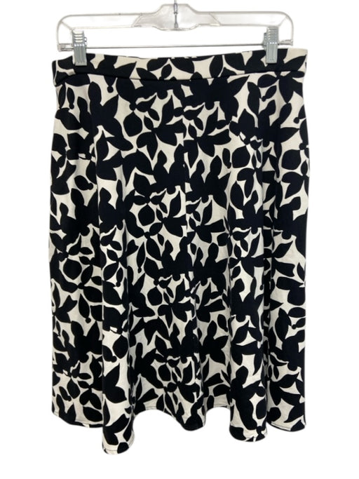 Cynthia Rowley Size M Black & White Nylon Elastic Waist Printed Pockets Skirt Black & White / M