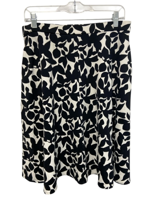 Cynthia Rowley Size M Black & White Nylon Elastic Waist Printed Pockets Skirt Black & White / M
