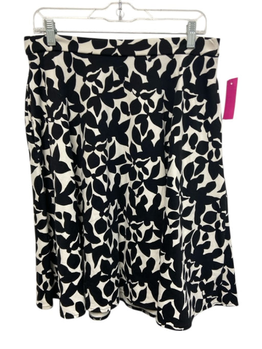 Cynthia Rowley Size M Black & White Nylon Elastic Waist Printed Pockets Skirt Black & White / M