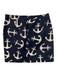 J Crew Size 4 Navy & white Cotton Blend Printed Zip Back Skirt Navy & white / 4
