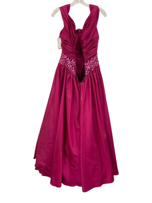 Mike Benet Size 6 Hot pink Sequined Sleeveless Gown Hot pink / 6