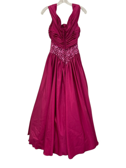 Mike Benet Size 6 Hot pink Sequined Sleeveless Gown Hot pink / 6