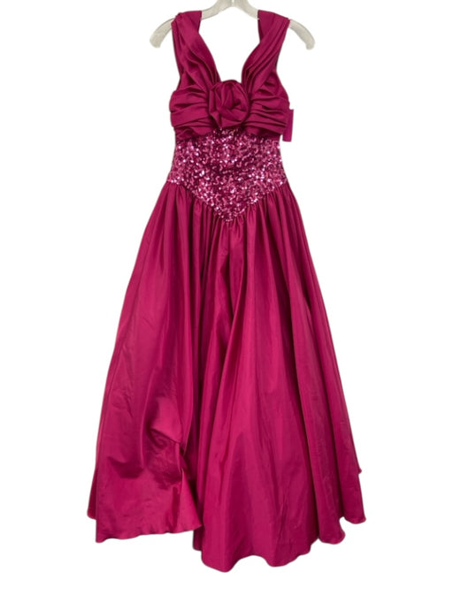 Mike Benet Size 6 Hot pink Sequined Sleeveless Gown Hot pink / 6