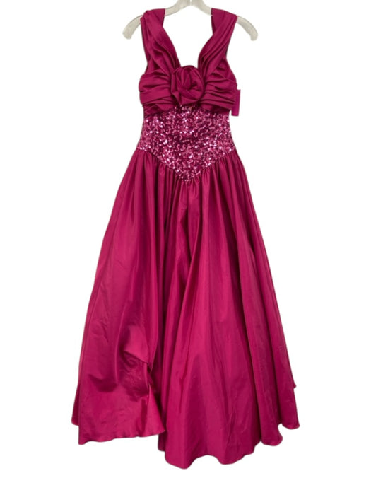 Mike Benet Size 6 Hot pink Sequined Sleeveless Gown Hot pink / 6