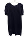 Pietro Brunelli Size M Navy Blue Viscose & Polyamide Back Zip Dress Navy Blue / M