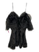Aje. Size 12 Black Polyester Cutout Ruffle Mini Dress Black / 12