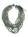 Light Blue Green Stone Beads Woven Thread Layered Toggle Clasp Necklace Light Blue Green