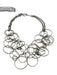 Silver Tone Metal Circle Chain Layered Lobster Clasp Necklace Silver Tone