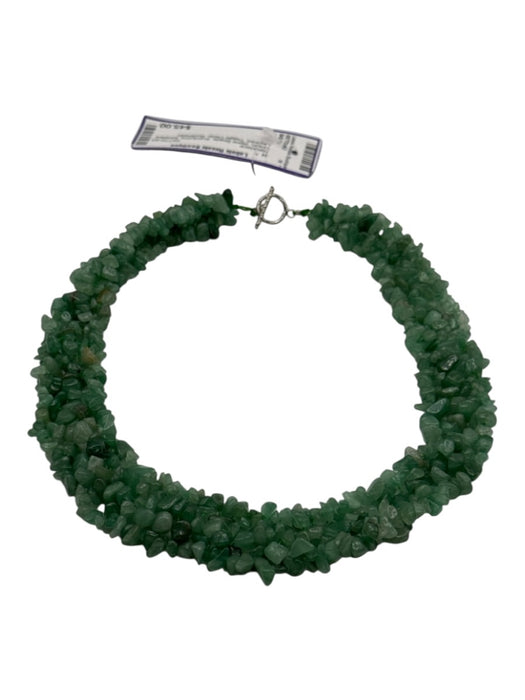 Green Stone Beads Aventurine tumbled Layered Toggle Clasp Necklace Green