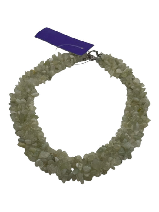 Pale Green Tumbled Stones Beaded Layered Toggle Clasp Necklace Pale Green