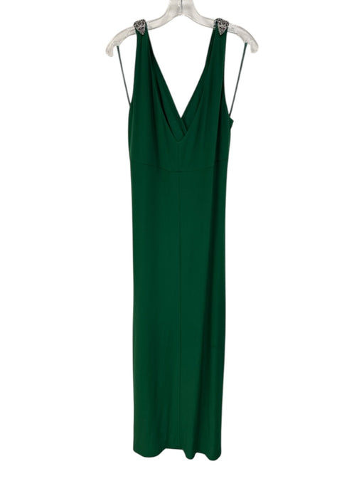 Lauren Ralph Lauren Size 16 Green Polyester Blend Sleeveless Stretch Ruched Gown Green / 16