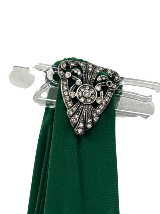 Lauren Ralph Lauren Size 16 Green Polyester Blend Sleeveless Stretch Ruched Gown Green / 16