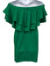 Lauren Ralph Lauren Size 14 Green Polyester Blend Off Shoulder Knee Length Dress Green / 14