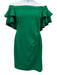 Lauren Ralph Lauren Size 14 Green Polyester Blend Off Shoulder Knee Length Dress Green / 14