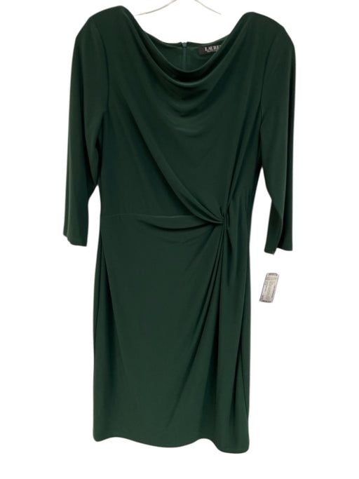 Lauren Ralph Lauren Size S / 6 Dark Green Polyester Blend 3/4 Sleeve Dress Dark Green / S / 6