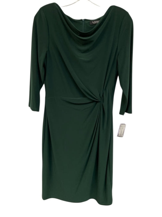 Lauren Ralph Lauren Size S / 6 Dark Green Polyester Blend 3/4 Sleeve Dress Dark Green / S / 6