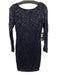 Marina Size XS Navy Blue Nylon Blend Lace Overlay Sequin 3/4 Sleeve Dress Navy Blue / XS