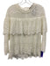 Rebecca Elliot Size M Cream White Cotton & Polyamide Long Sleeve See Through Top Cream White / M