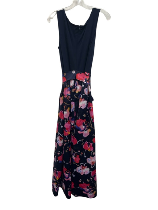 Ellen Tracy Size Est L Navy Blue & Pink Missing Fabric Tag Sleeveless Dress Navy Blue & Pink / Est L