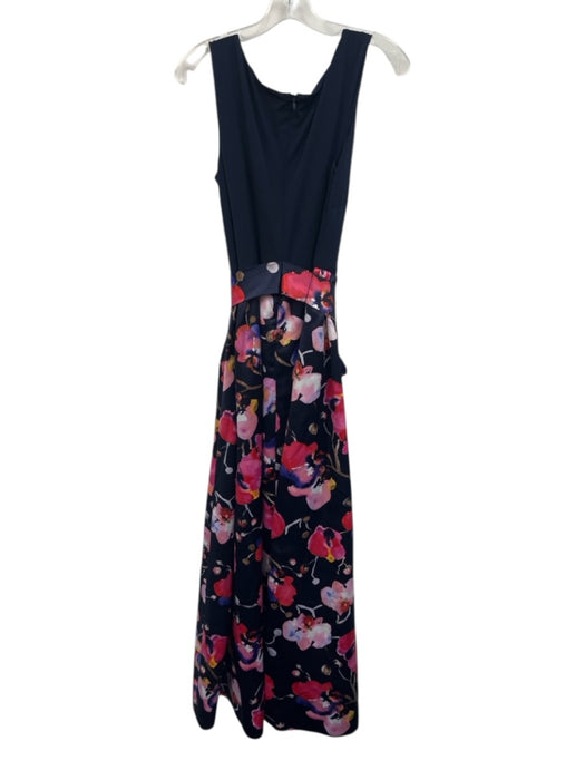 Ellen Tracy Size Est L Navy Blue & Pink Missing Fabric Tag Sleeveless Dress Navy Blue & Pink / Est L