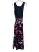 Ellen Tracy Size Est L Navy Blue & Pink Missing Fabric Tag Sleeveless Dress Navy Blue & Pink / Est L