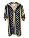 Emily McCarthy Size M Cream Beige & Navy Blue Lyocell blend 1/2 Sleeve Dress Cream Beige & Navy Blue / M