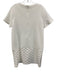 1. State Size L White Polyester Circle Textured Short Sleeve V Neck Dress White / L