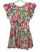 Meet me in Santorini Size S White & Multi Rayon Abstract Floral V Neck Dress White & Multi / S