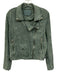 Blank NYC Size L Dusty Blue Polyester Blend Faux Suede Zip Front Moto Jacket Dusty Blue / L