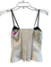 Reformation Size 4 Cream & Black Polyester Blend Sleeveless Boning Cropped Top Cream & Black / 4