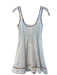 Staud Size 6 White & Multi Cotton Sleeveless Rainbow Detail Flare Dress White & Multi / 6
