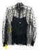 Akris Punto Size 12 Black Viscose Sheer Polka Dot Turtleneck Top Black / 12