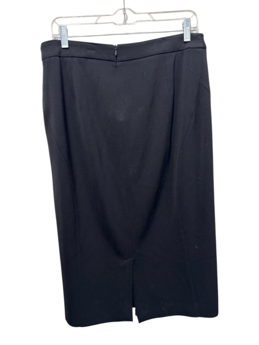 Armani Collezioni Size 12 Black Missing Fabric Tag Back Zip Pencil Skirt Black / 12