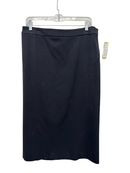 Armani Collezioni Size 12 Black Missing Fabric Tag Back Zip Pencil Skirt Black / 12