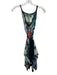 Roberto Cavalli Size 44 White & Multi Silk Tropical Print Cold Shoulder Top White & Multi / 44