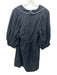 Hunter Bell Size S Black Linen Blend Blanket Stitch Balloon Sleeve Dress Black / S