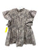 Sea New York Size 8 Beige & Brown Cotton Smocked Animal Print Tie Neck Top Beige & Brown / 8