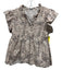 Sea New York Size 8 Beige & Brown Cotton Smocked Animal Print Tie Neck Top Beige & Brown / 8