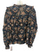Ulla Johnson Size 6 Blue, Orange, Brown Cotton Long puff sleeve Floral Top Blue, Orange, Brown / 6