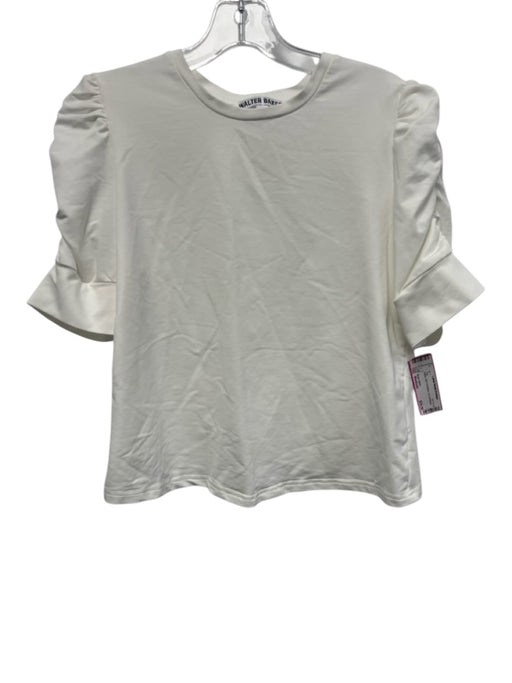 Walter Baker Size Medium White Half Puff Sleeve Tee Top White / Medium